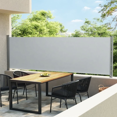 vidaXL Zatahovací boční markýza / zástěna 140 x 600 cm šedá