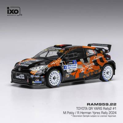 IXO Toyota GR Yaris Rally2 Rally Ypres 2024 1 Potty Herman 1:43