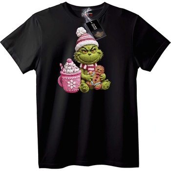 NOONEBRAND Тениска Уютен Grinch Коледа - 7XL, Black