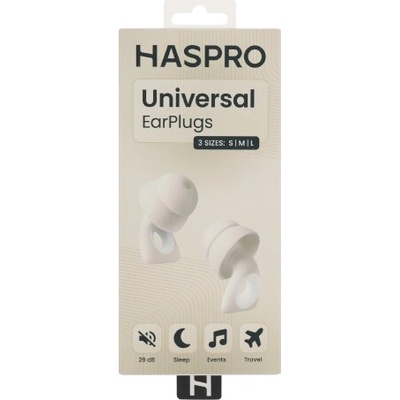 HASPRO Universal Sand opakovane použiteľné silikónové ušné štuple, béžové 1 pár
