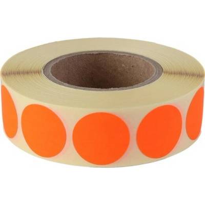 Etikety, 20 mm, okrúhle, 1000 etikiet/kotúč, fluo červená, .