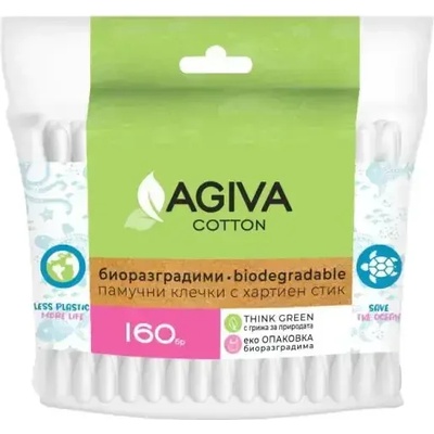 AGIVA Cotton Биоразградими клечки за уши - 160 бр (1317:)