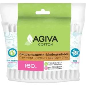 AGIVA Cotton Биоразградими клечки за уши - 160 бр (1317:)