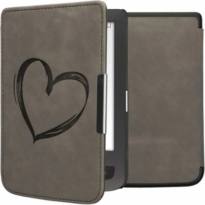 KW Mobile Brushed Heart KW5574703 pre Pocketbook 614/615/624/625/626 tmavo šedé
