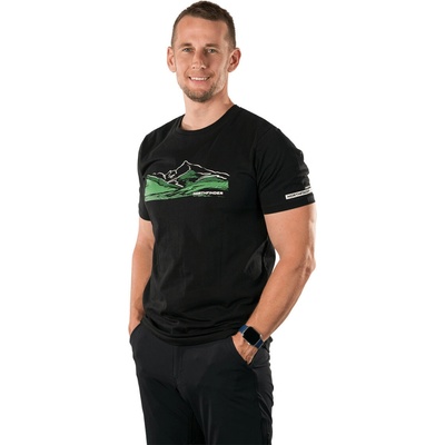 Northfinder pánske tričko z organickej bavlny regular fit Barto black