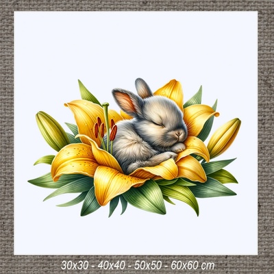 Obraz SPIACI ZAJAČIK k 30x30 cm