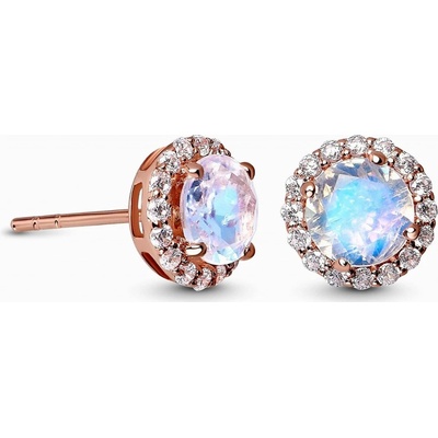 Royal Exklusive Emporial luxusní peckové Měsíční kouzlo 14ti karátové růžové zlato Vermeil GU-DR2564E-ROSEGOLD-MOONSTONE