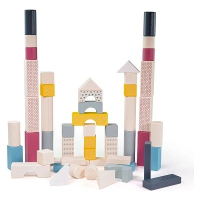 Bigjigs Toys Цветен дървен конструктор (34044)