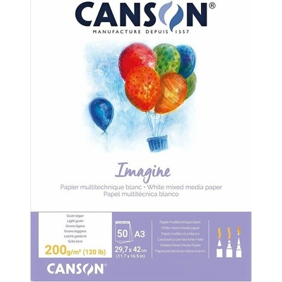 Canson Imagine skicák lepený 50 listů 200g A3