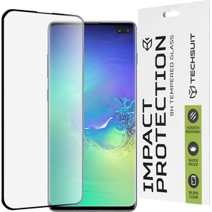 Techsuit Протектор за Samsung Galaxy S10 Plus - 111D Full Cover / Full Glue Glass / 3D Curved Screen - Черен