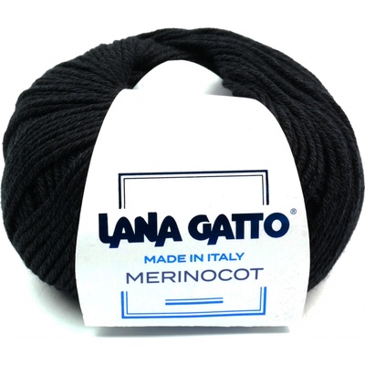 Lana Gatto pletací příze vlna merino bavlna MERINOCOT černá