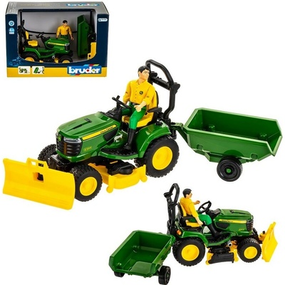 Bruder 62104 BWORLD Zahradní traktor John Deere X949 s figurkou a příslušenstvím
