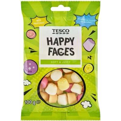 Tesco Happy Faces želé s ovocnými příchutěmi 100 g