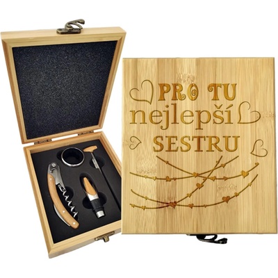 Sablio Dárková sada na víno Pro tu nejlepší sestru: 147×168×49 mm