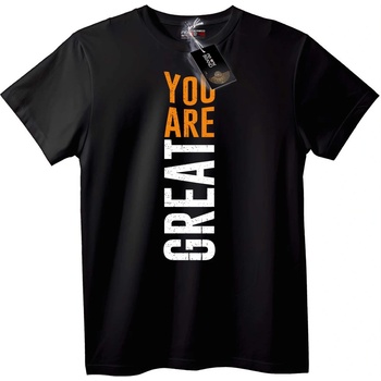 NOONEBRAND Тениска Ти си Велик - L, Black