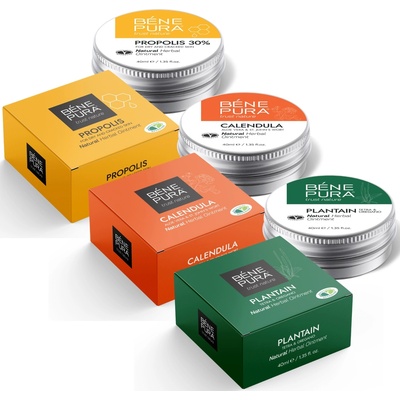 Benepura Сет "мехлеми с билки за рани, изгаряния и кожни раздразнения 2