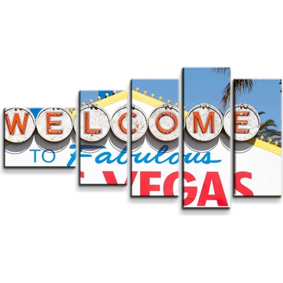 Sablio Obraz - 5-dílný Welcome to Las Vegas - 100x60 cm