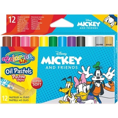 Colorino Kids farebné olejové pastelky Mickey Mouse 12 kusov