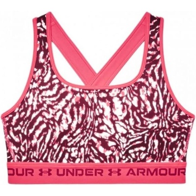 Under Armour Дамски сутиен Under Armour Women's Armour Mid Crossback Printed Sports Bra - Розов