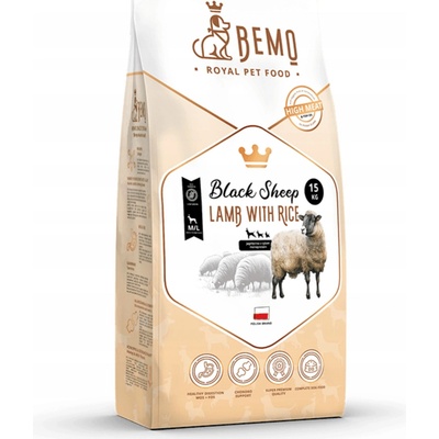 BEMO Black Sheep Jehněčí s rýží S/M 15 kg