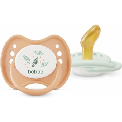 Baboo Soothers Orthodontic Latex with Case cumlík Peachy Keen 2 ks