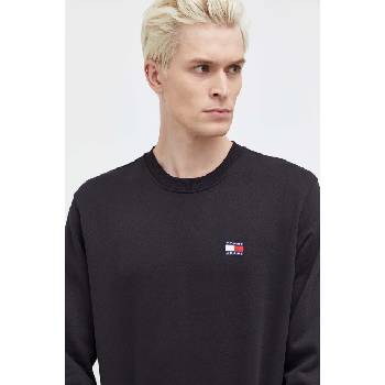 Tommy Hilfiger Памучен суичър Tommy Jeans в черно с изчистен дизайн DM0DM17986 (DM0DM17986)