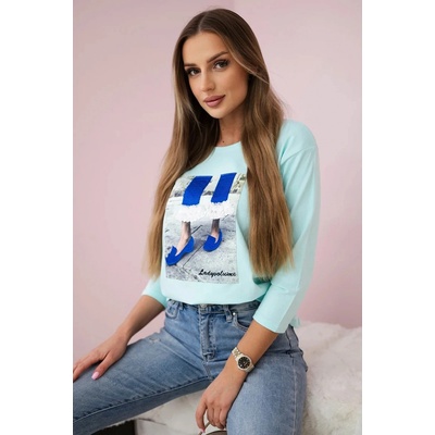 Kesi Halenka Charlotte 3D grafická se zirkony Tyrkysová