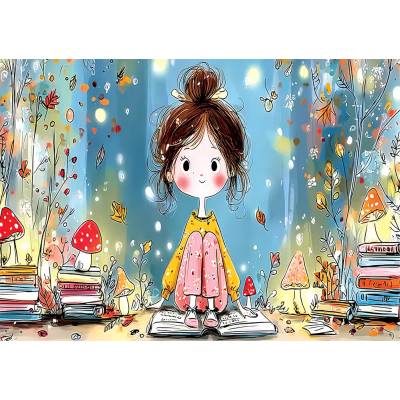 Yazz - Puzzle Girl and Books - 1 000 piese