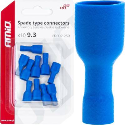 AMIO Elektrické konektory izolované – samica (násuvka) 6.6mm 0,75-2,5mm2 15A 10ks