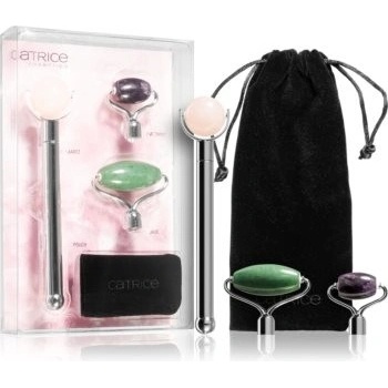 Catrice Gemstone Facial Roller Kit masážní váleček na obličej 1 ks + náhradní hlavice 2 ks + saténový sáček 1 ks