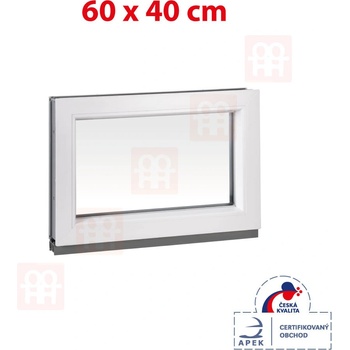 OKNA-HNED.SK | Plastové okno | 60x40 cm (600x400 mm) | biele | fixné (neotvárateľné)