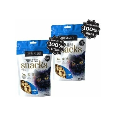 DR MALOU Mäsové kocky 100% lyofilizovaného mäsa tuniaka 2x 50 g
