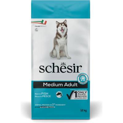 Schesir Dog Medium Adult Tuniak a sleď s ryžou 12 kg