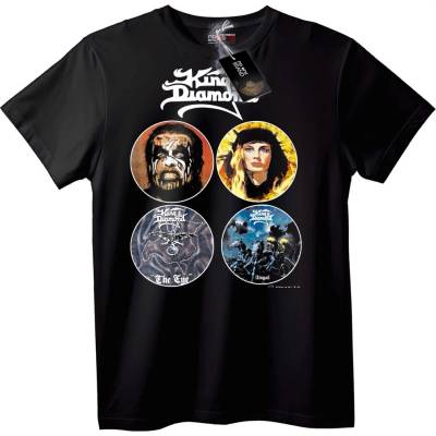 NOONEBRAND Тениска с арт от албуми на King Diamond - 2XL, White