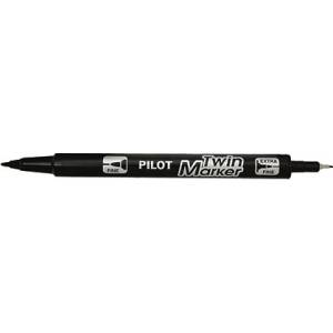 Pilot Алкохолен маркер, 0, 8/2 мм, с два края, PILOT "Twin", черен SCA-TM-B-BG (SCA-TM-B-BG)