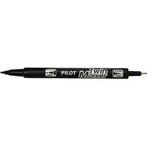 Pilot Алкохолен маркер, 0, 8/2 мм, с два края, PILOT "Twin", черен SCA-TM-B-BG (SCA-TM-B-BG)