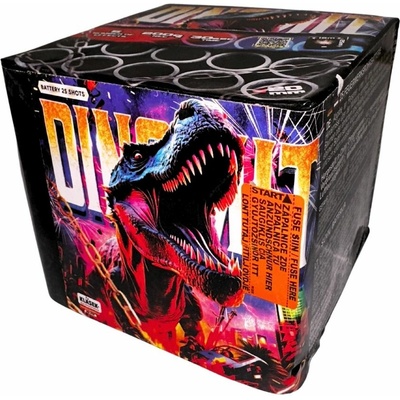 Kompaktný ohňostroj Dinomit 20 rán 25 mm