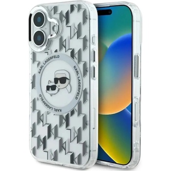 KARL LAGERFELD IML Monogram Karl & Choupette Head MagSafe Калъф за iPhone 16 - Прозрачен (3666339318482)