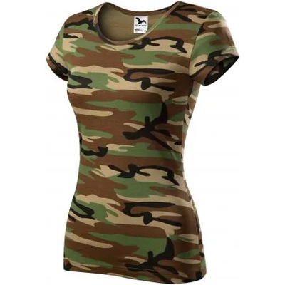 Malfini Camouflage дамска камуфлажна тениска, кафява 150г/м2 (12233)