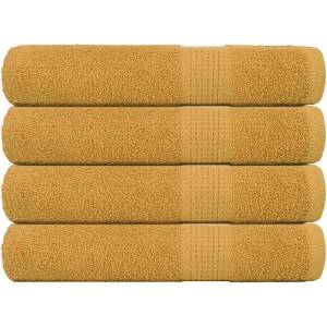 vidaXL Кърпи FROGN 4 бр. Златни 100x200 см 360 г/м2 (136819)