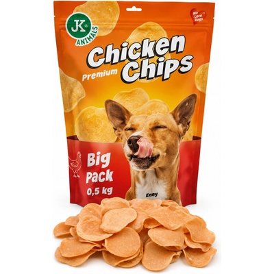 JK ANIMALS Big PREMIUM CHICKEN CHIPS Sušené kuracie chipsy 500 g