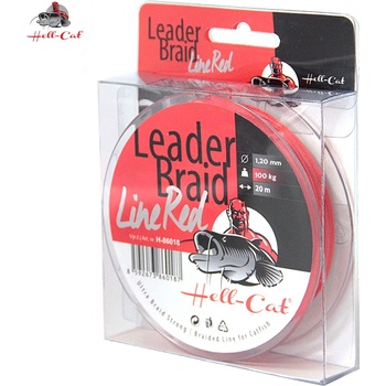 Hell-Cat šnúra Leader Braid Line červená 20m 1,20mm 100kg