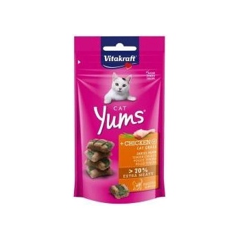 Vitakraft Cat Yums Пилешко и трева лакомства 40g