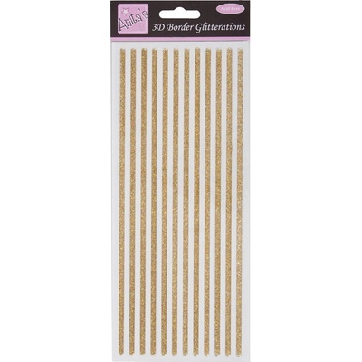 WEST DESIGN West Design Samolepky třpytivé 3D proužky 9 × 23 cm Zlaté – Zboží Dáma