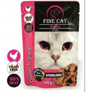 Fine Cat Pouch Sterilized Chicken 100gr - Беззърнен пауч с пилешко месо 100гр