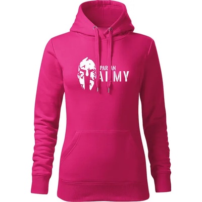 DRAGOWA дамски суитшърт с качулка, Spartan Army, розов, 320г/м2 (5927)