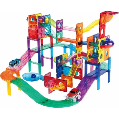 PicassoTiles Kuličková dráha a magnetická dráha 2v1 108 ks