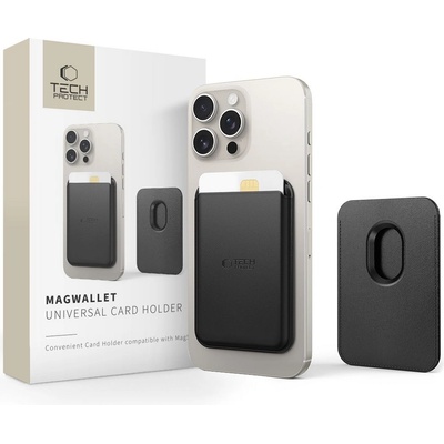 Tech-Protect Универсален магнитен картхолдър за телефон с MagSafe от Tech-Protect MagWallet - Черен (5906302370573)