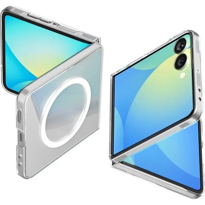 Калъф Spigen AirSkin Mag MagSafe за Samsung Galaxy Z Flip 7 - прозрачен и бял (8800283303919)