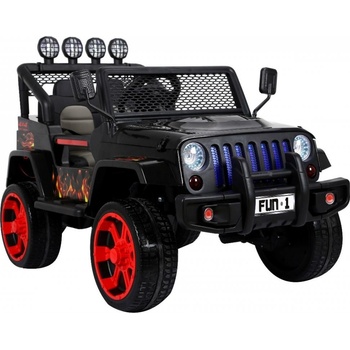 Ramiz Jeep Raptor 4x4 kožená sedačka 2 místné černá s plameny